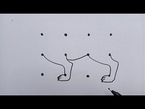 How To Draw Lion With 3 × 4 Dots | Lion Drawing Dot By Dot | How To Draw Lion Step By Step