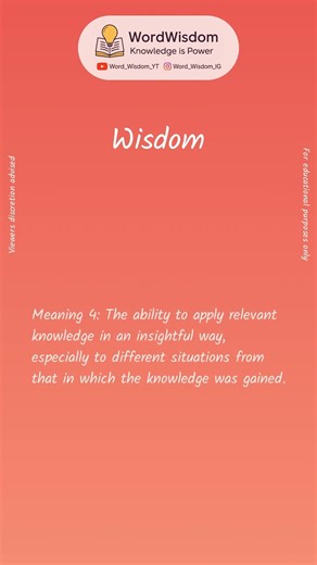 What does "Wisdom" mean? | English vocabulary shorts | #wisdom #wordwisdom
