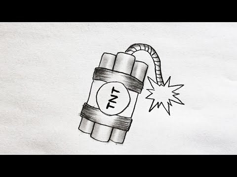 How to Draw TNT Step by Step - Easy Cartoon Explosion Drawing Tutorial