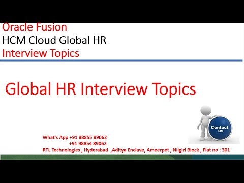 Oracle Fusion Cloud HCM Interview Topics | Global HR | Placement | Real Time | Interview Questions