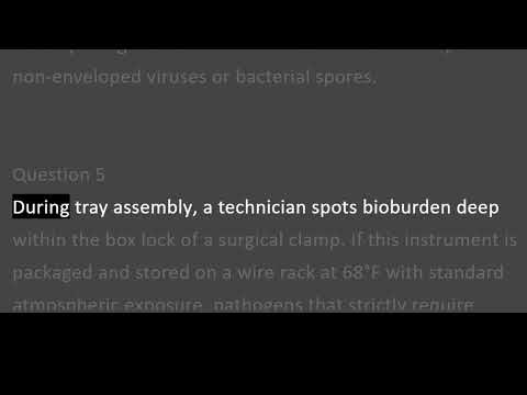 Chapter 4 Microbiology for Sterile Processing Technicians | Practice Exercise