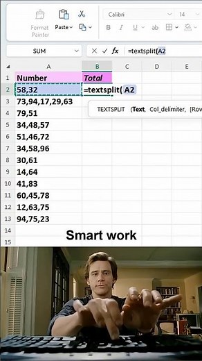 🎯 TEXTSPLIT Formula in Excel ✂️🔥 | Easy Trick