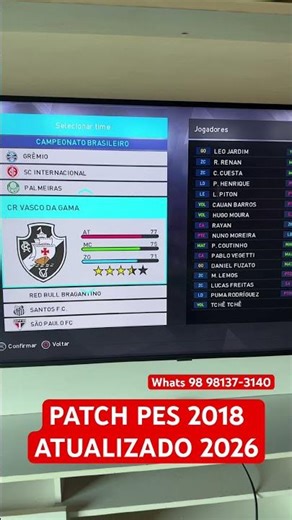 PES 2018 OPTION FILE ATUALIZADO 2026 #OptionfilePes #futebol #PatchAtualizadoPes2018