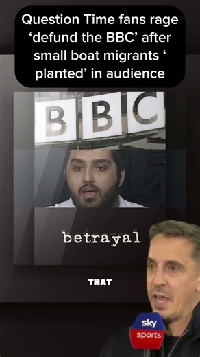 Question Time viewers raged “defund the BBC” as several small boat migrants joined the audience
