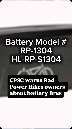 7.5K views · 38 reactions |  Check the battery model on your Rad Power Bike. The CPSC is warning users to stop using them, citing fire risk. Rad disagreed with the recall request - arguing replacing the batteries would put them out of business. Many Denver e-bike voucher users have purchased them. #ebike #denver #colorado #warning #fyp #denvernews #battery | Steve Staeger | Facebook