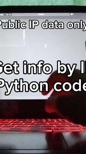 Get info by IP Python code DISCLAIMER: not real data! #python #cybersecurity #pythonprogramming #ipl