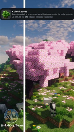 Minecraft: Better Barrels + Cubic Leaves & Fancy Crops 🌿🛢️ #minecraft #shorts #resourcepack