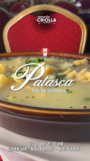 ¡Atención, amantes de los desayunos! Este fin de semana, prepárense para disfrutar de la reina de la mañana: la Patasca. Esa delicia contundente y explosiva de sabor 100% peruano. Imagina comenzar el día con cada bocado de esta joya culinaria, perfecta para compartir. Ven a Tentación Criolla en Gran Vía, Nou Barris y Hospitalet, y déjate seducir por su encanto. ¡No hay nada igual! No te pierdas esta experiencia deliciosa. ¡Te esperamos para hacer de tu desayuno un momento inolvidable! 𝗩𝗜𝗦𝗜𝗧