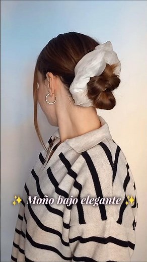 TUTORIAL de MOÑO BAJO elegante ✨️🎀 #hairinspo #hairstyle #peinadosfaciles #peinados