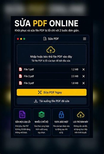 Sửa File PDF Online Miễn Phí | Repair PDF Bị Lỗi Nhanh Trực Tuyến