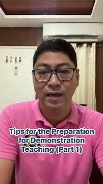 Tips for demonstration teaching/classroom observation