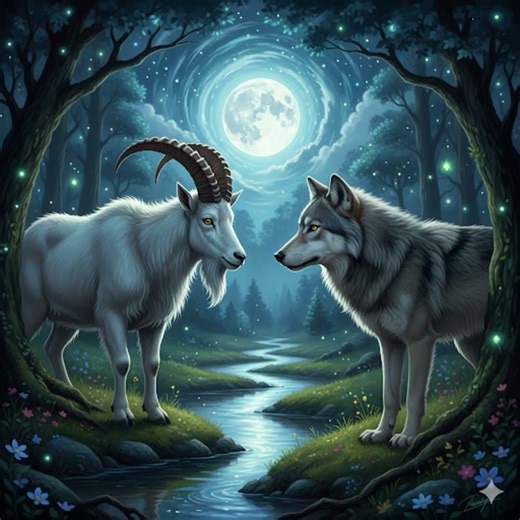 wolf + domestic animals