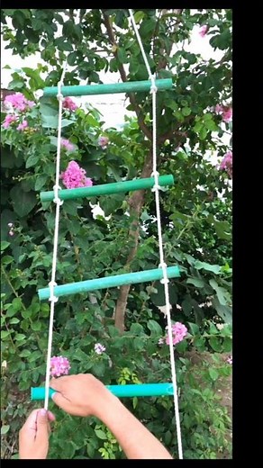 DIY Rope Ladder with PVC Rungs🌿🪜#knotskill #viralshortsvideo