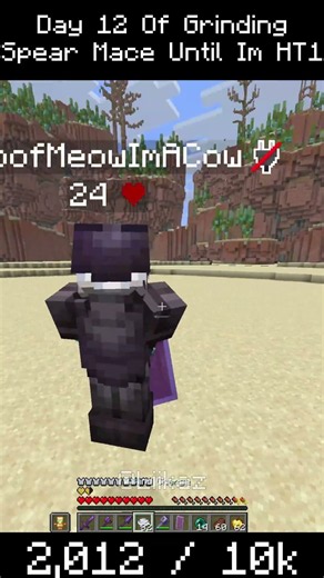 Day 12 Of Grinding Spear Mace Until im HT1 #minecraft #gaming #pvp