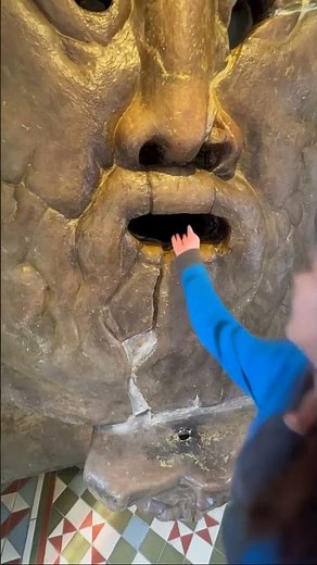 Girl gets into mouth. AI video.