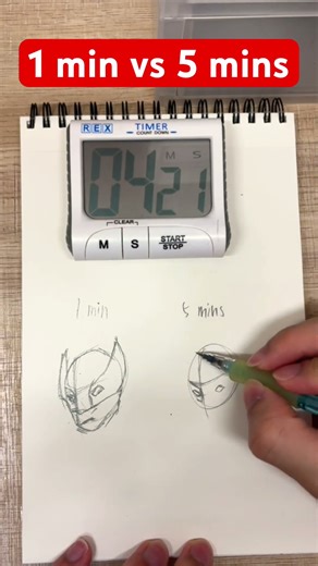 Drawing wolverine sketch in 1 minute vs 5 minutes! Quick sketch!