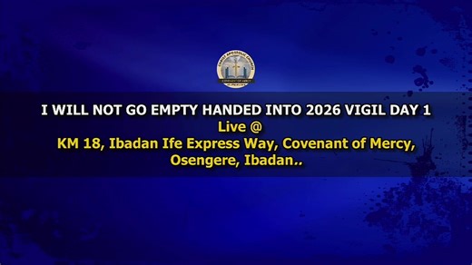 I WILL NOT GO EMPTY HANDED INTO 2026 - DAY 1 VIGIL // 30/12/2025 DISCLAIMER!!!! We do not own any copyright licenses for the music used in this program. We give credit to the music owner, producer, and record label. | Prophet Taiwo Ojo