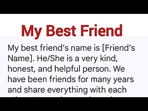 My Best Friend | Easy English Paragraph for Students