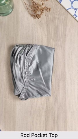 GOHD Valarie Fancy Window Valance. 54 x 18. Taffeta Fabric with Soft Satin Swag. Add Some Royal luxruy Accent to Your Home. (Grey)