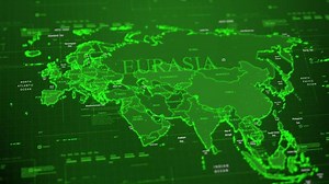 Download Eurasia Europe Asia Map Futuristic Broadcast Animation Green Free Download for free