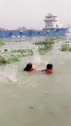 Swimming Fun in a Picturesque Water Body