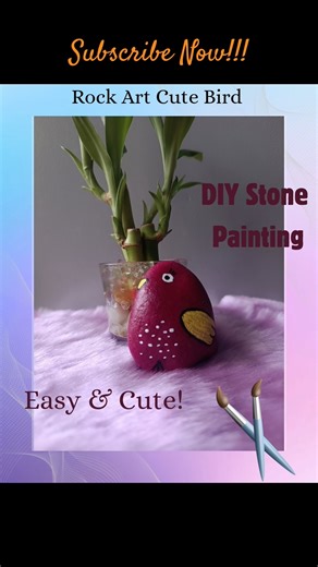 Cute Bird Rock Painting | Easy DIY Stone Art | Rock Art Ideas #ytshorts #shorts #viral #trending