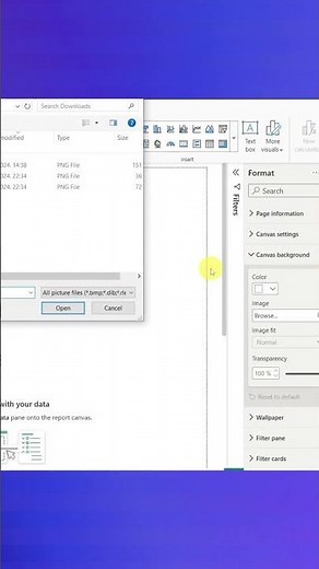 HOW TO CHANGE BACKGROUND IN POWER BI REPORT/DASHBOARD #powerbi #uiux #datavisualization #pbi #canvas