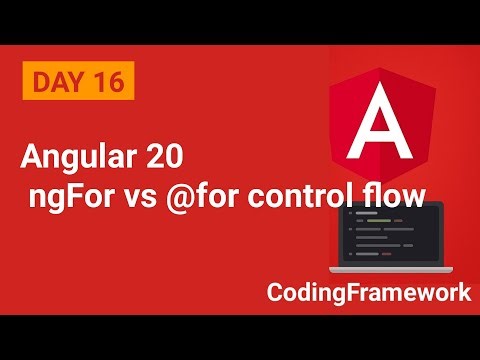 Angular 20 Tutorial Day 16 | @for Explained with Examples