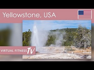 Exercise Bike Virtual Journey in Yellowstone National Park - Virtual Bike Ride Geyser and Hot Pools