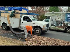1st LEAF CLEAN UP with a CYCLONE RAKE as a DEBRIS LOADER