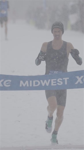 THIS IS CROSS COUNTRY ❄️🥊 Calvin Seitz wins the Brooks XC Midwest Title in frigid conditions. The Indiana native runs 15:11 and separates himself from Lucas Tanner in second, 15:16.83 #BrooksXC | @brooksrunning | FloTrack