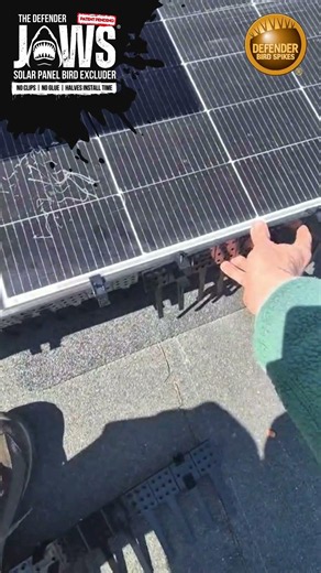 Unbelievable super quick one-handed install of Defender Jaws Solar Panel Excluders