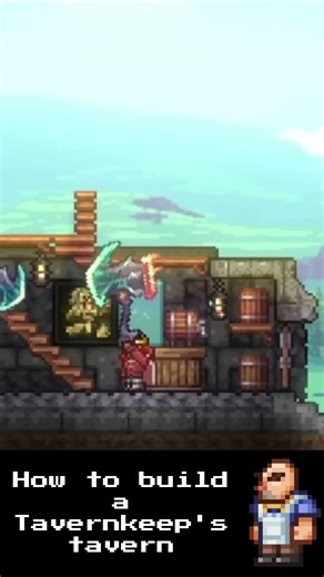 TAVERNKEEP'S TAVERN/ Terraria NPC Village #building #terraria #calamity #gaming #npc #tavernkeep