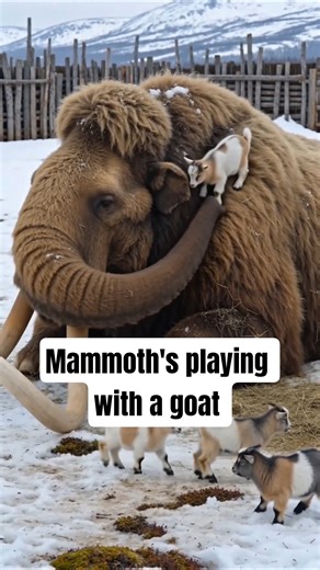 Mammoth's playing with a goat #mammoth
