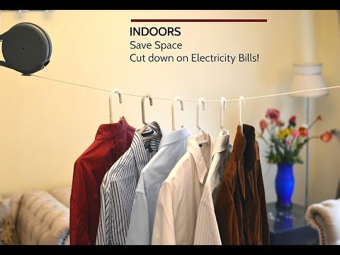 Retractable Clothesline Portable Heavy Duty Indoor and Outdoor Washing Line