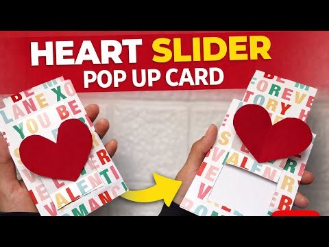 Easy Heart Pop-up Slider Card || HANDMADE CARD DIY with ASMR