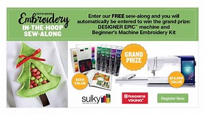 1.3K views · 36 reactions | Join seasoned sewist Kate Zaynard for our FREE Creative Machine Embroidery In-The-Hoop Sew-Along! Celebrate Christmas in July by stitching up this festive tree holder entirely in the hoop. Get a head start on Christmas gift making with this FREE sew-along and be entered to win amazing prizes from our sponsors. https://buff.ly/2OklxSh | Creative Machine Embroidery | Facebook