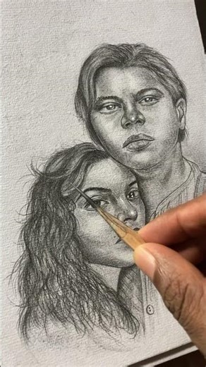 Drawing Jack and Rose Titanic ⚓️ #art #drawing #shorts