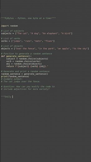 random sentence generator #python #showcase