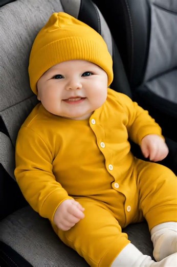 Cute Baby In Yellow Beanie Saying Baba Baba! 💛👶