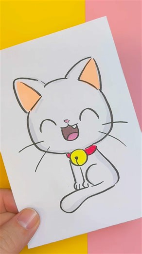 How to draw a kawaii cat step by step