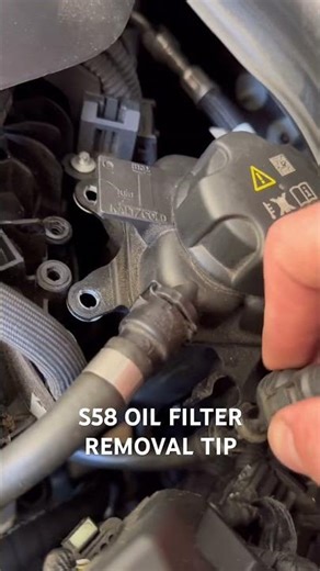 How to remove oil filter from S58 (the easy way) #bmw #m2 #m3 #m4 #s58 #bmwm #oilchange
