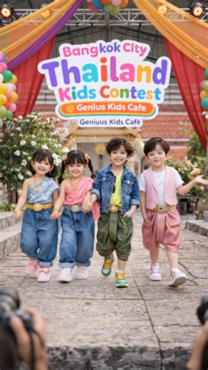 Thailand Kid’s Fashion 2026 ไม่ใช่แค่เวทีประกวด 💃👑🏆 แต่ คือ เวทีแจ้งเกิดของ ซุปตาร์ตัวจิ๋ววัย 4–8 ปี! 🥰♥️🇹🇭 ภายใต้ธีม “Bangkok City” 🇹🇭 ✨ 🎉👼✨เปิดเวทีให้เด็กทุกเพศ ทุกสัญชาติ ⭐👼🌎 🎈🎉 ได้สนุกกับแฟชั่นไทยร่วมสมัยสุดสร้างสรรค์ ผสมความเป็นไทยกับสไตล์เมืองหลวง 🏅🎊 ถ่ายทอดผ่านรอยยิ้ม ความมั่นใจ และความเป็นตัวของตัวเองในบรรยากาศอบอุ่นของ Genius Kids Cafe 💖 สมัครวันนี้ ไม่ได้แค่ประสบการณ์ แต่ยังมีโอกาสคว้ารางวัลมากมาย 👑✨ รีบกดสมัครก่อนเต็มนะคะ! 👑✨ สมัครได้ทาง Line: @geniuskidscafe ถึงเวล