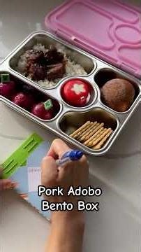 Let's make some lunch for my kids :) Pork Adobo Bento Box!!