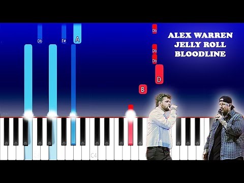 Alex Warren, Jelly Roll - Bloodline (Piano Tutorial)