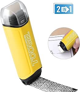Identity Theft Protection Roller Stamp: 2-in-1 Confidential Roller Stamp, Anti Theft, Privacy & Security Stamp, Blocks Out Privacy Information, Guard Your Address & ID (Yellow)
