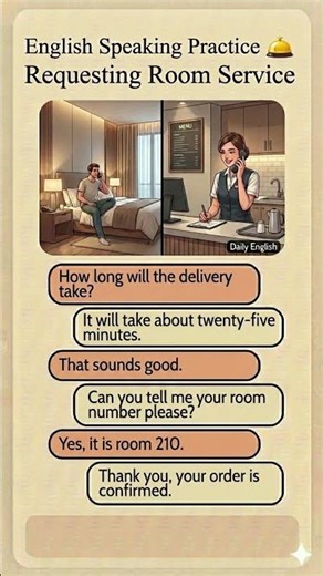 Requesting Room Service in English | Hotel English Conversation Practice