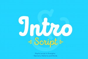 Intro Script, a Script Font by Fontfabric