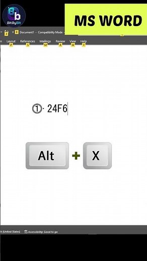 How to Type ⓵ in MS Word (Alt+X Shortcut) #KeyboardShortcuts #Productivity #Word #bitbybit
