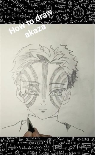 Drawing Akaza (Upper Moon 3) - Full Process | Demon Slayer Fanart"